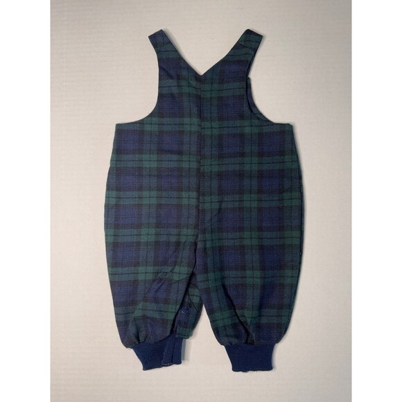 VTG Irish Babies Overalls St Patrick Embroidered Plaid Size 6 - 9 Months (Bx 22) - Picture 2 of 5